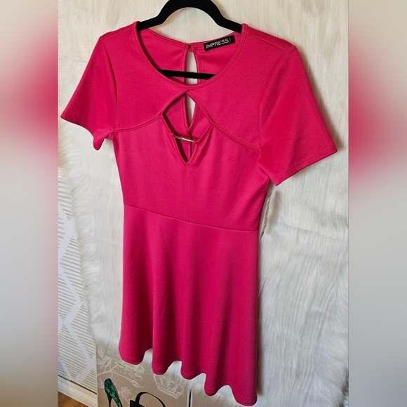 IMPRESS! Perfectly Pink Cut-out Mini Dress - Picture 2 of 7